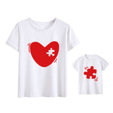 T Shirt Mère Fille Coeur Puzzle