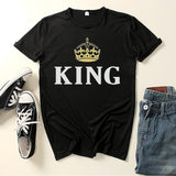 T-Shirt Couple Queen King Couronne Or