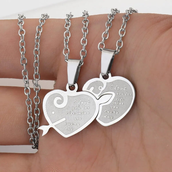 Collier Couple Coeur Flèche