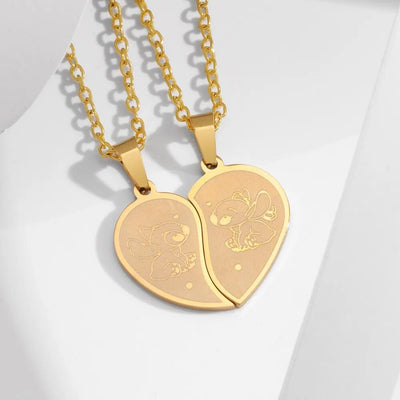 Collier Couple Coeur Stitch