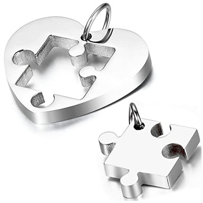 Collier Couple Coeur Puzzle Séparable