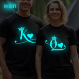 T Shirt Couple King Queen Coeur