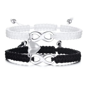 Bracelet Couple Cordon Coeur Magnétique