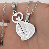 Collier Couple Coeur Clé LOVE