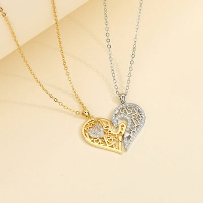 Collier Couple Coeur Pierres