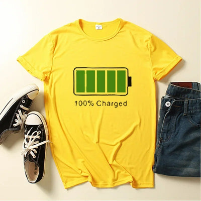 T Shirt Couple Batteries