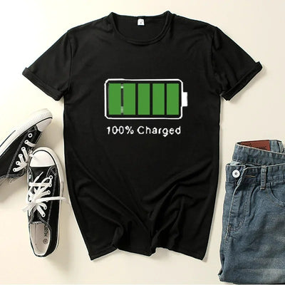 T Shirt Couple Batteries