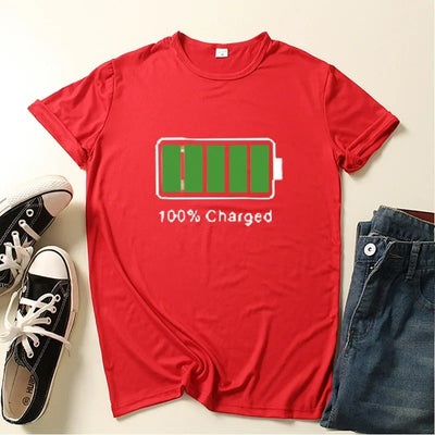 T Shirt Couple Batteries