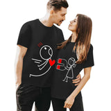 T Shirt Couple Cœur Magnétique