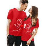 T Shirt Couple Cœur Magnétique