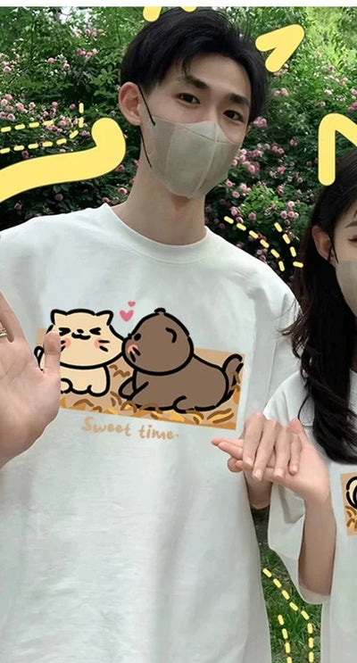 T Shirt Couple Chatons