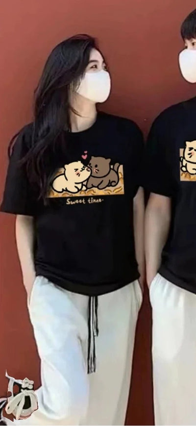 T Shirt Couple Chatons