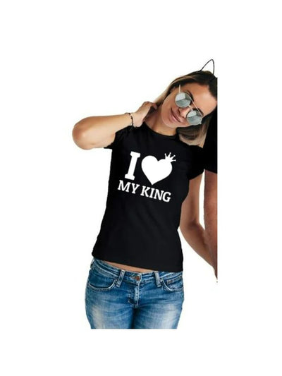 T Shirt King Queen Coeur