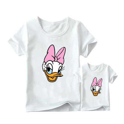 T Shirt Mère Fille Donald Duck Rose