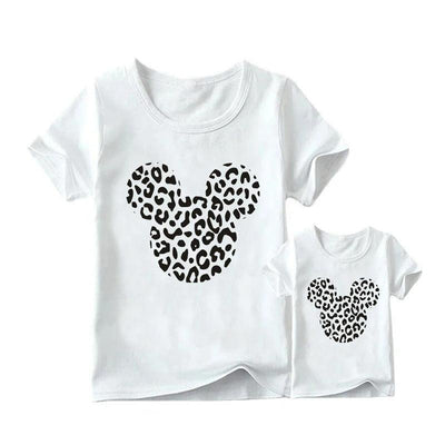 T Shirt Mère Fille Minnie Imprimé Animal