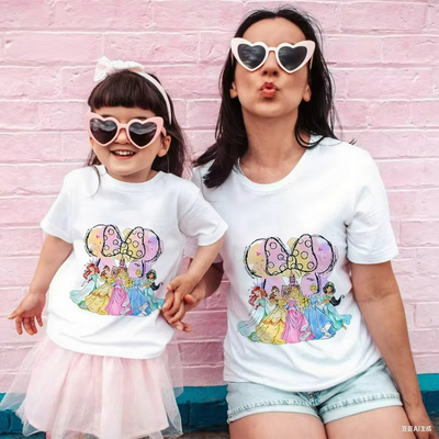 T Shirt Mère Fille Princesses Disney