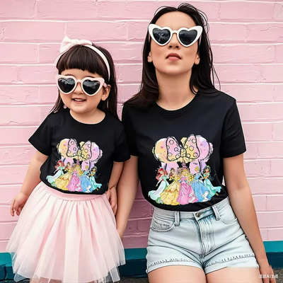 T Shirt Mère Fille Princesses Disney