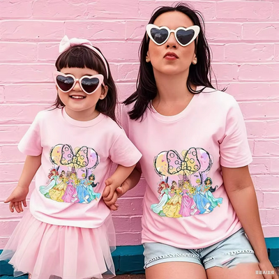 T Shirt Mère Fille Princesses Disney