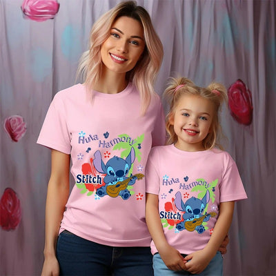 T Shirt Mère Fille Stitch Harmony