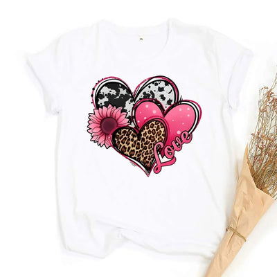 T Shirt Maman Fille Trois Cœurs