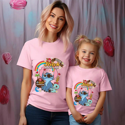 T Shirt Mère Fille Stitch et Scrump