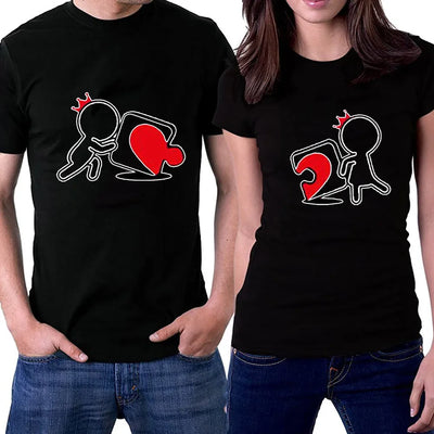 T Shirt pour Couple Puzzle Réuni