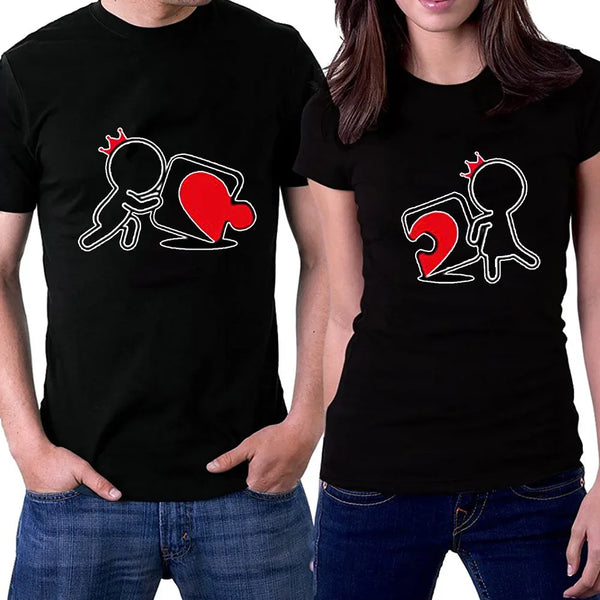 T Shirt pour Couple Puzzle Réuni
