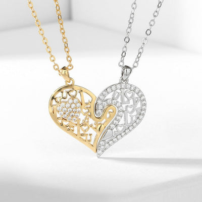 Collier Couple Coeur Pierres