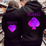 Sweat Couple Roi Piques Reine Coeurs