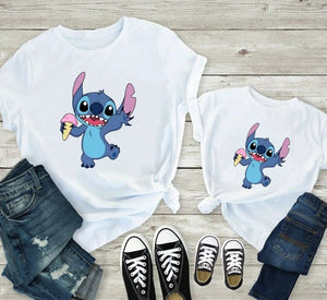 T Shirt Mère Fille Stitch Glace