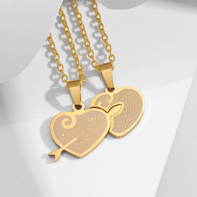 Collier Couple Coeur Flèche