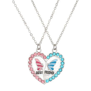 Collier Meilleure Amie Coeur Papillon