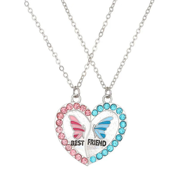 Collier Meilleure Amie Coeur Papillon