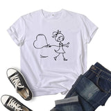 T Shirt Couple Garçon Fille Coeur