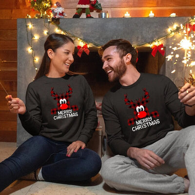 Pull Couple Festif Renne de Noël