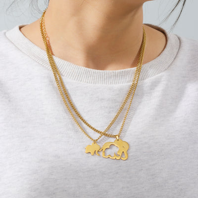 Collier Couple Éléphant