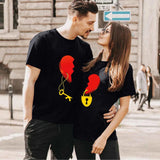 T Shirt Couple Coeur Rouge