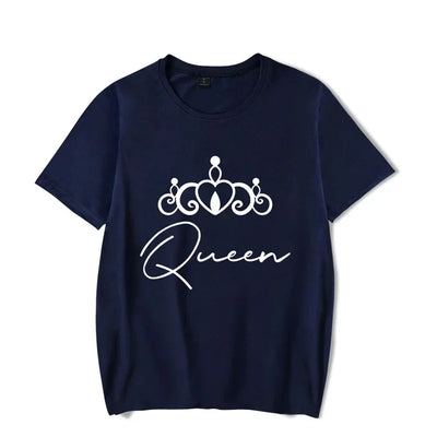T Shirt Couple King Queen Moderne