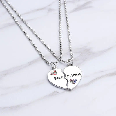 Collier Meilleure Amie Coeur Pierres