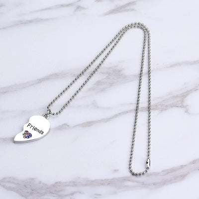 Collier Meilleure Amie Coeur Pierres