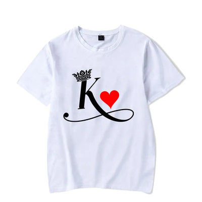 T Shirt Couple King Queen Coeur