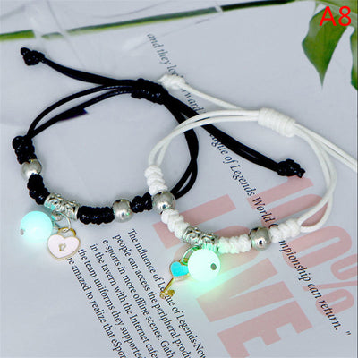 Bracelet Couple Fluo Coeur Clé