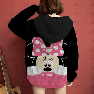Sweat Couple Noir Mickey Minnie