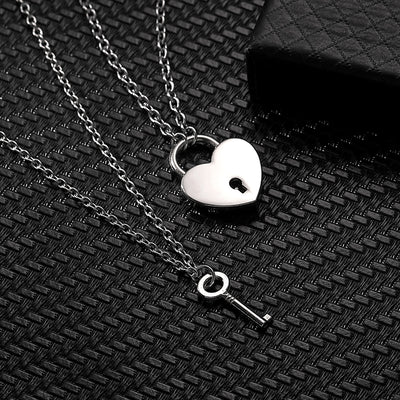 Collier Couple Coeur et Clé