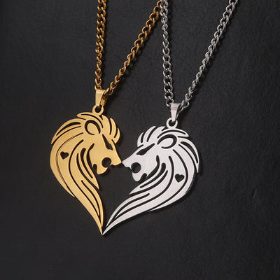 Collier Couple Coeur Lion