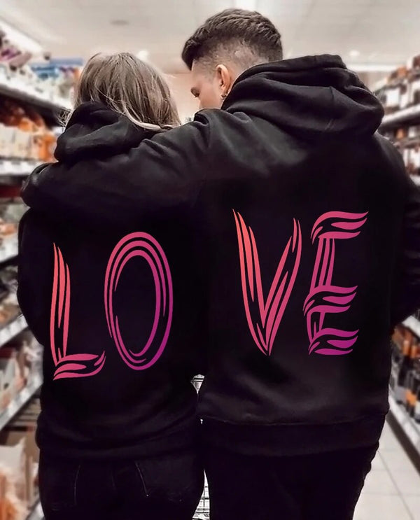 Sweat Couple LOVE en Flammes