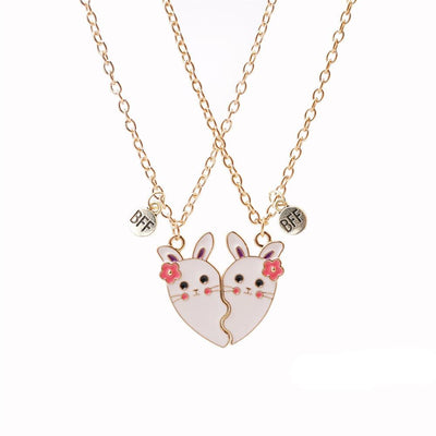 Collier Meilleures Amies Coeur Lapin