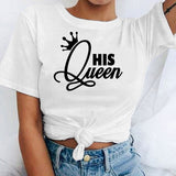 Tee Shirt pour Couple His Queen Her King