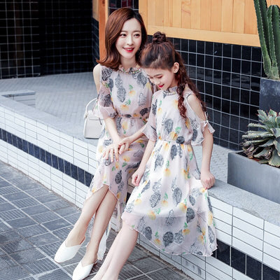 Robe Ceremonie Mere Fille Identique fluide