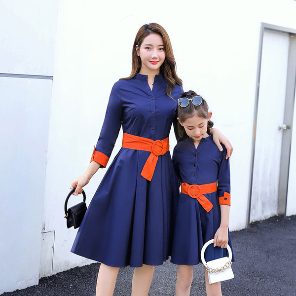 Robe Mere et Fille Pareil Bleue